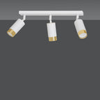 Plafondlamp gepoedercoat staal modern Hiro wit goud 45 x 19 cm, met 3 verstelbare spots