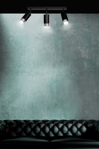Plafondlamp gepoedercoat staal modern Hiro zwart met zilver, 3 richtbare spots, 45 x 19 cm, voor keuken en hal
