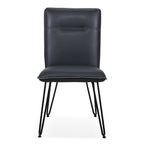 Eetkamerstoel kunstleer modern met hairpin-poten kobaltblauw, hoogte 91 cm, set van 2 voor de eetkamer