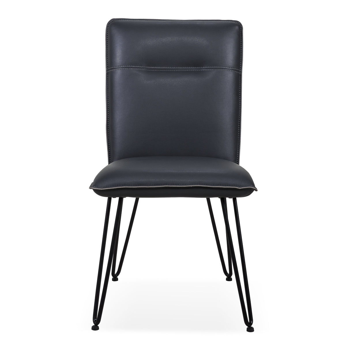 Eetkamerstoel kunstleer modern met hairpin-poten kobaltblauw, hoogte 91 cm, set van 2 voor de eetkamer