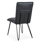 Eetkamerstoel kunstleer modern met hairpin-poten kobaltblauw, hoogte 91 cm, set van 2 voor de eetkamer
