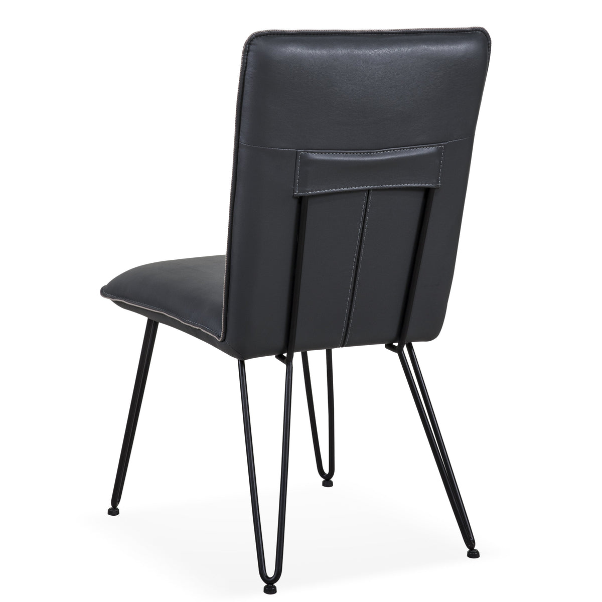Eetkamerstoel kunstleer modern met hairpin-poten kobaltblauw, hoogte 91 cm, set van 2 voor de eetkamer