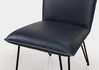Eetkamerstoel kunstleer modern met hairpin-poten kobaltblauw, hoogte 91 cm, set van 2 voor de eetkamer
