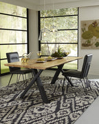Eetkamerstoel kunstleer modern met hairpin-poten kobaltblauw, hoogte 91 cm, set van 2 voor de eetkamer