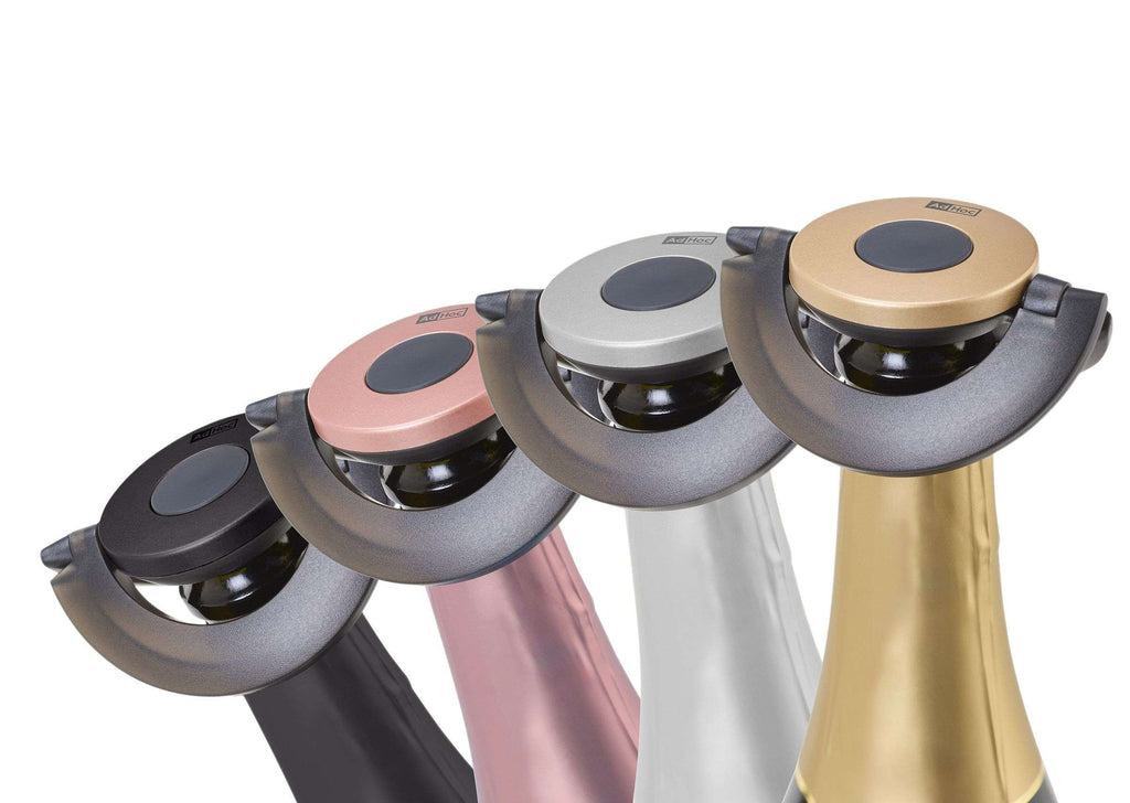 Champagnestopper Gusto kunststof met roestvrij staal, multicolor, display met 20 stuks, 17,9 x 17,7 x 10,3 cm