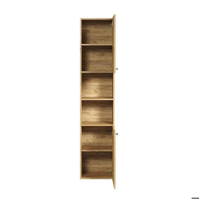 Badkamerkolom eiken decor Pure Bliss, L40 x H186 x D31 cm, met deuren en open vakken