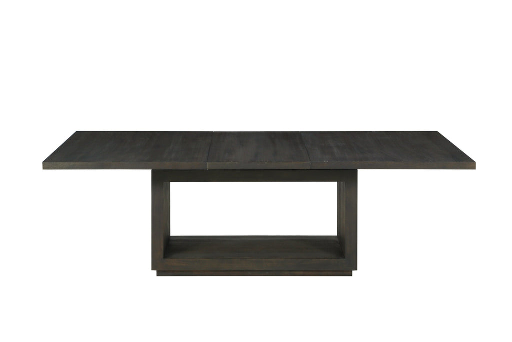 Eettafel uitschuifbaar acacia hout Oxford basaltgrijs 183/241 x 99 cm, rechthoekig voor de eetkamer