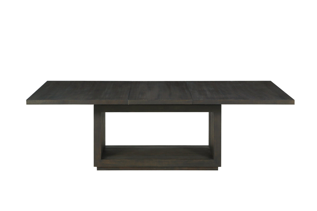 Eettafel uitschuifbaar acacia hout Oxford basaltgrijs 183/241 x 99 cm, rechthoekig voor de eetkamer