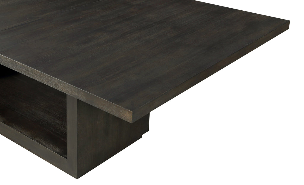 Eettafel uitschuifbaar acacia hout Oxford basaltgrijs 183/241 x 99 cm, rechthoekig voor de eetkamer