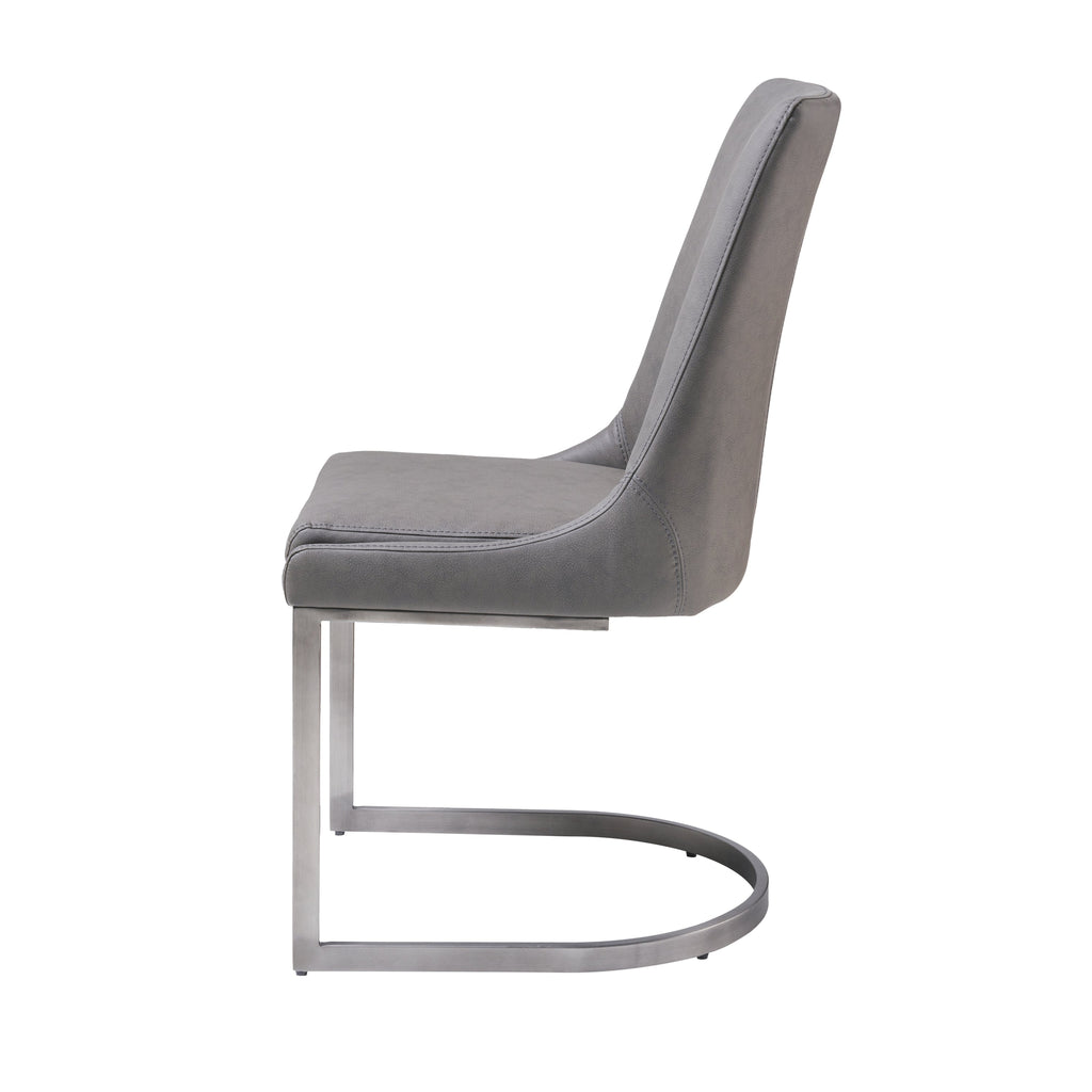 Eetkamerstoel metaal Oxford basaltgrijs, breedte 48 cm, set van 2 voor de eetkamer