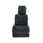 Opbergdoosje bamboe met kralen, zwart, handgemaakt, 10 x 10 x 10 cm, voor in huis