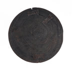 Bijzettafel Drumline massief hout donkere walnoot, handgemaakt, rond 50 x 50 x 50 cm voor woonkamer