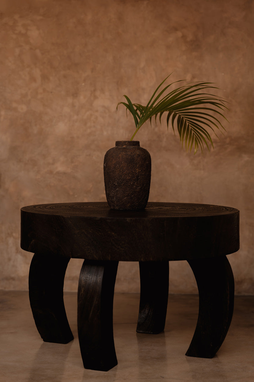 Salontafel massief hout Octo Chic, donker walnoot, 70 x 70 x 45 cm, voor de woonkamer