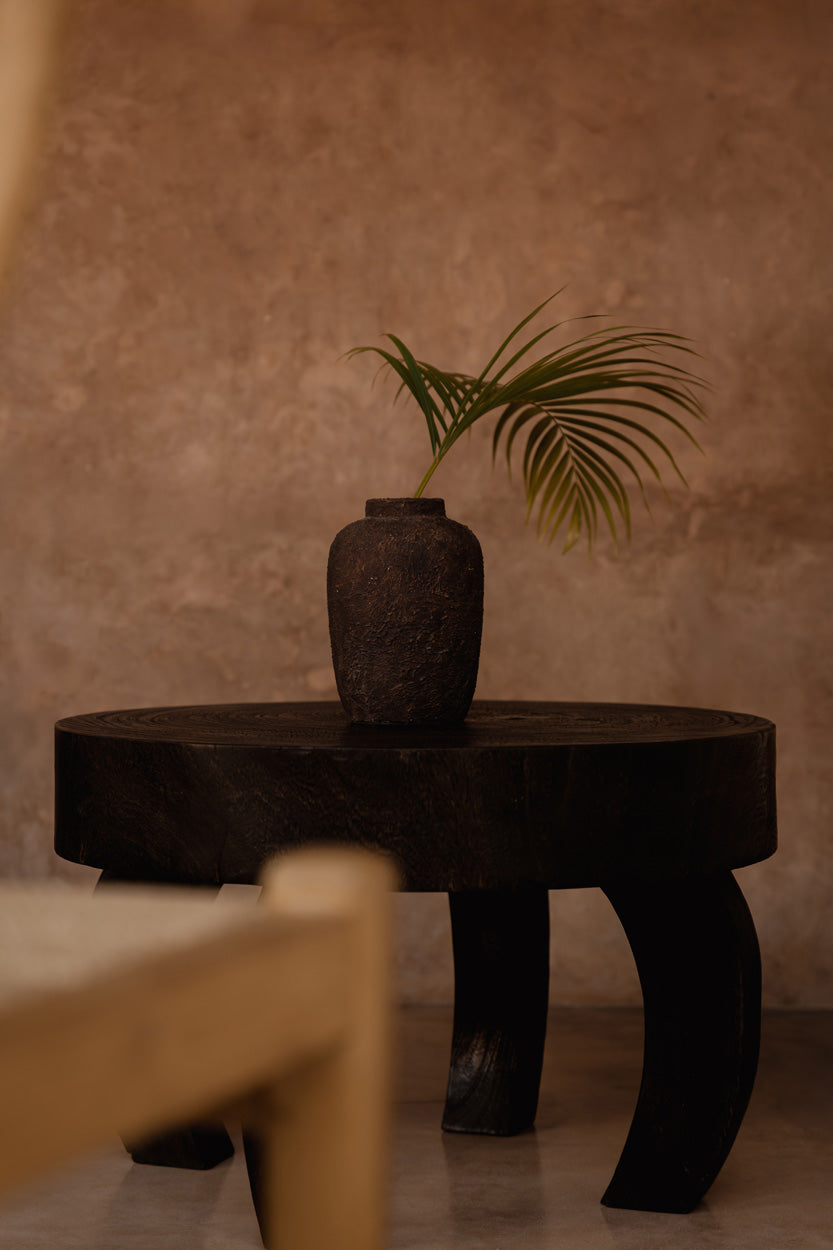Salontafel massief hout Octo Chic, donker walnoot, 70 x 70 x 45 cm, voor de woonkamer