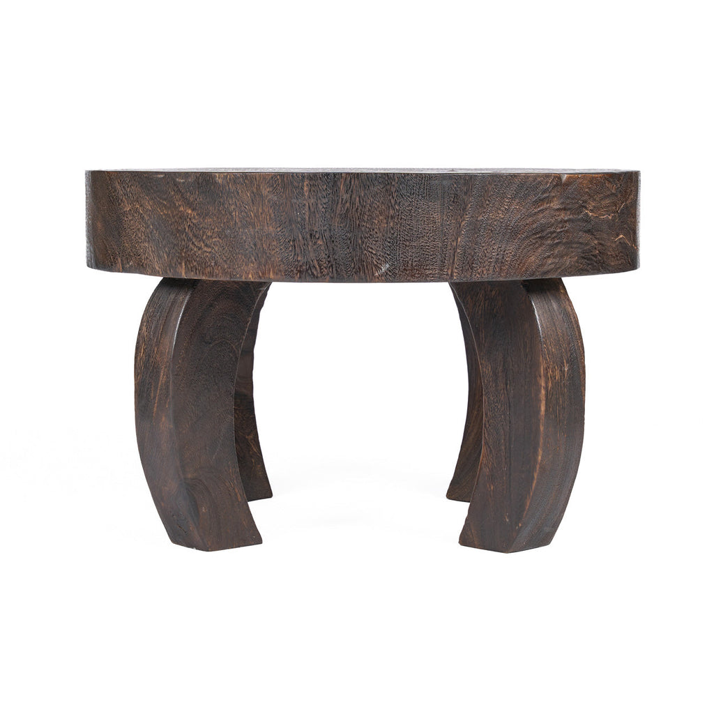 Salontafel massief hout Octo Chic, donker walnoot, 70 x 70 x 45 cm, voor de woonkamer
