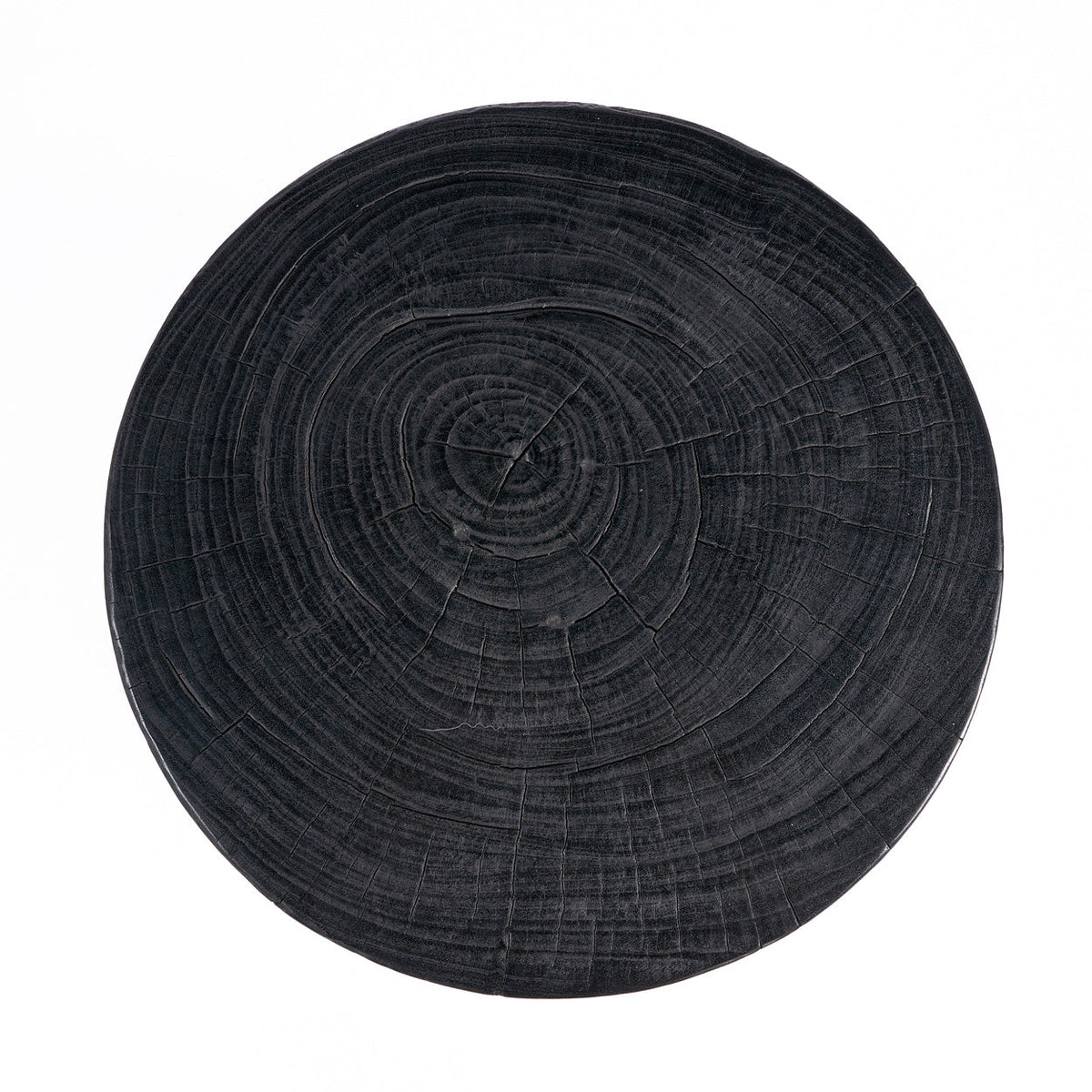 Kruk massief mangohout Squat Spot, zwart – 40 x 40 x 50 cm, als zitplaats of bijzettafel