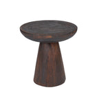 Bijzettafel massief hout Cone Alone donker walnoot rond Ø 50 cm, hoogte 50 cm