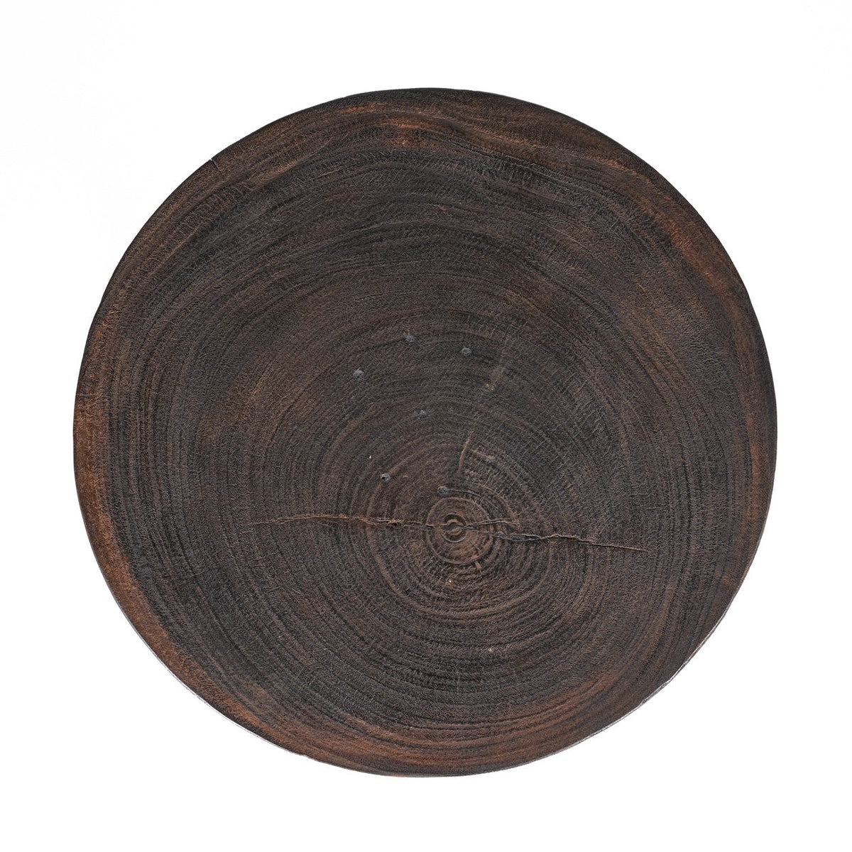 Bijzettafel massief hout Cone Alone donker walnoot rond Ø 50 cm, hoogte 50 cm