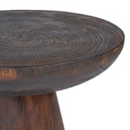 Bijzettafel massief hout Cone Alone donker walnoot rond Ø 50 cm, hoogte 50 cm