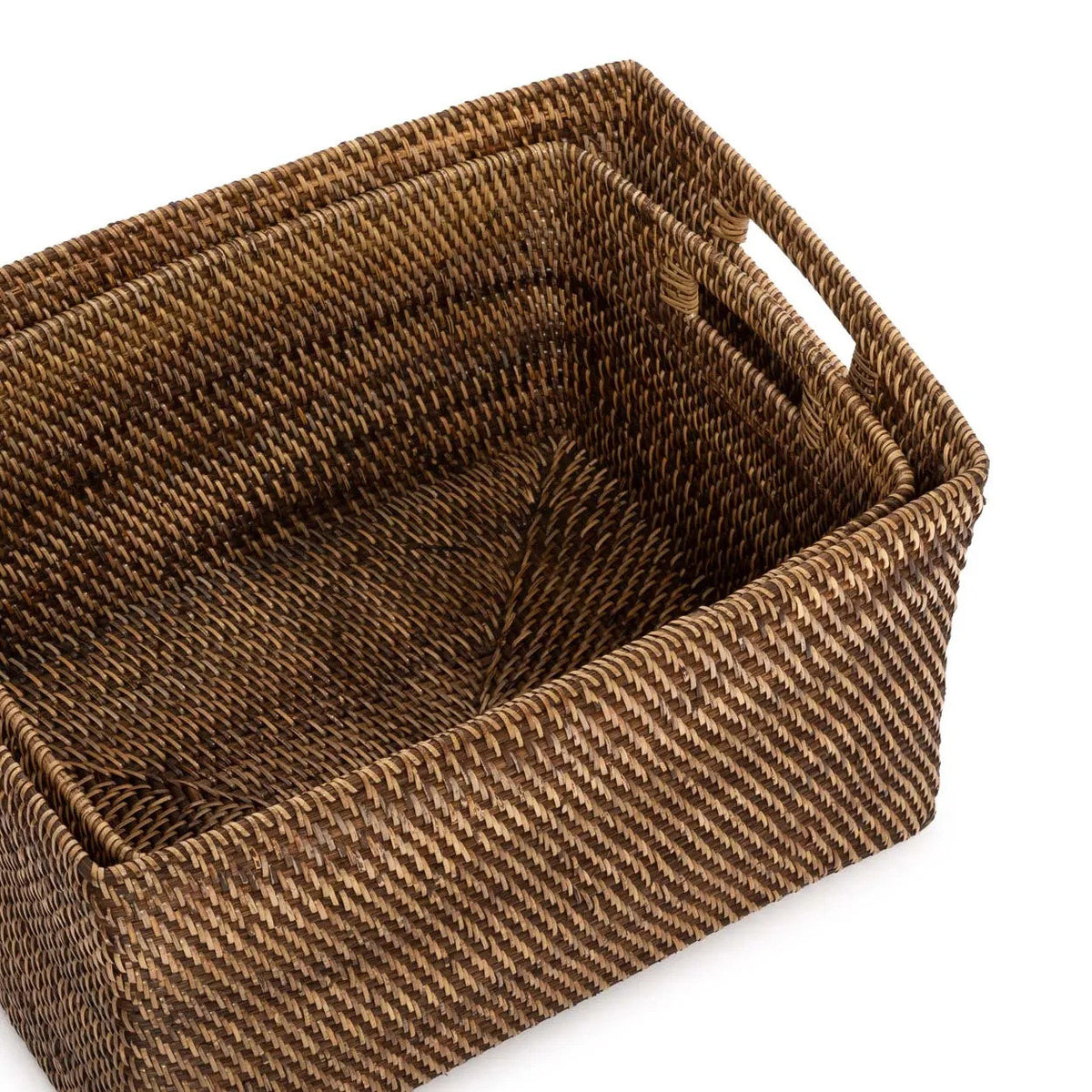 Tijdschriftenmand rotan Colonial naturel bruin 46 x 36 x 23 cm, voor woonkamer, slaapkamer en hal