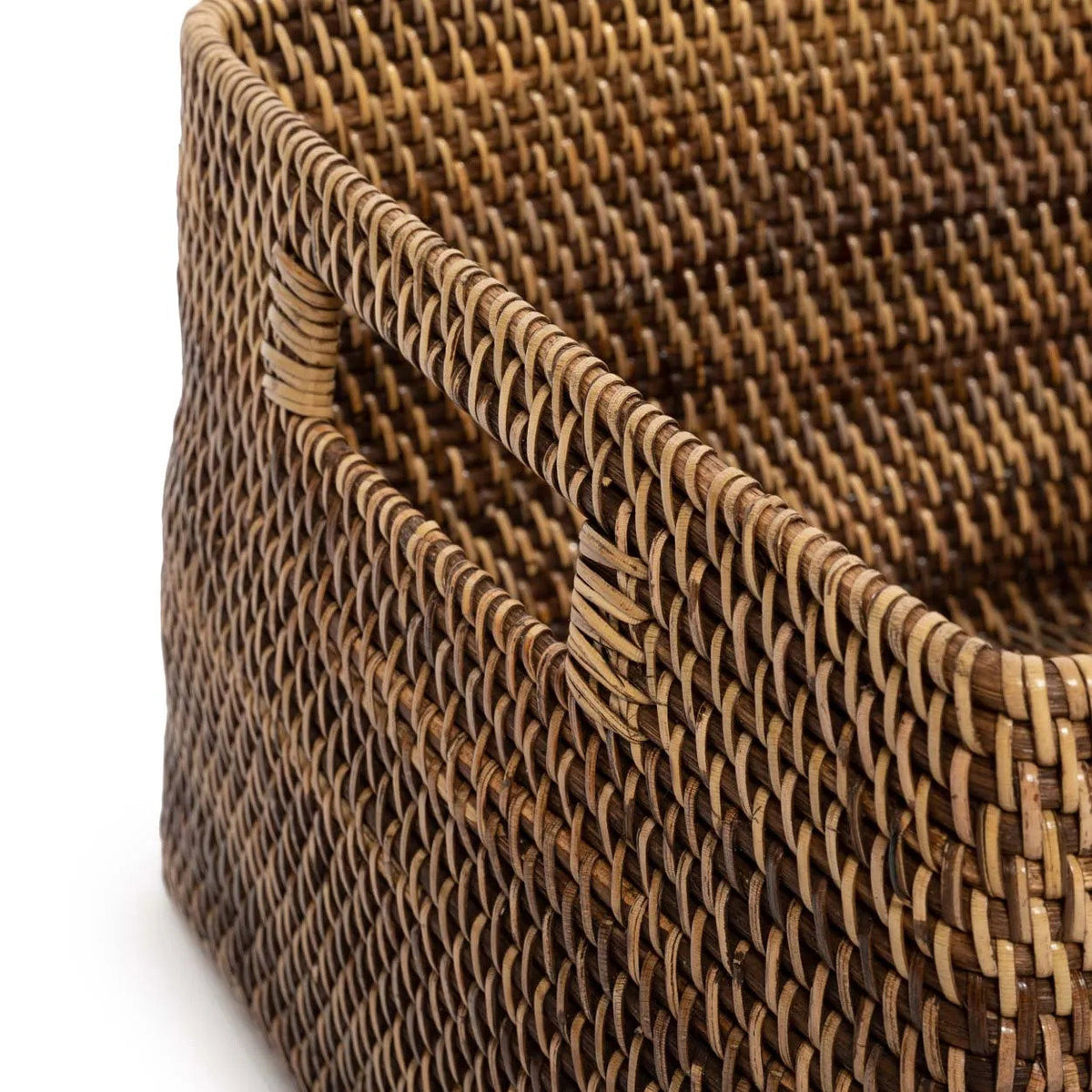 Tijdschriftenmand rotan Colonial naturel bruin 46 x 36 x 23 cm, voor woonkamer, slaapkamer en hal