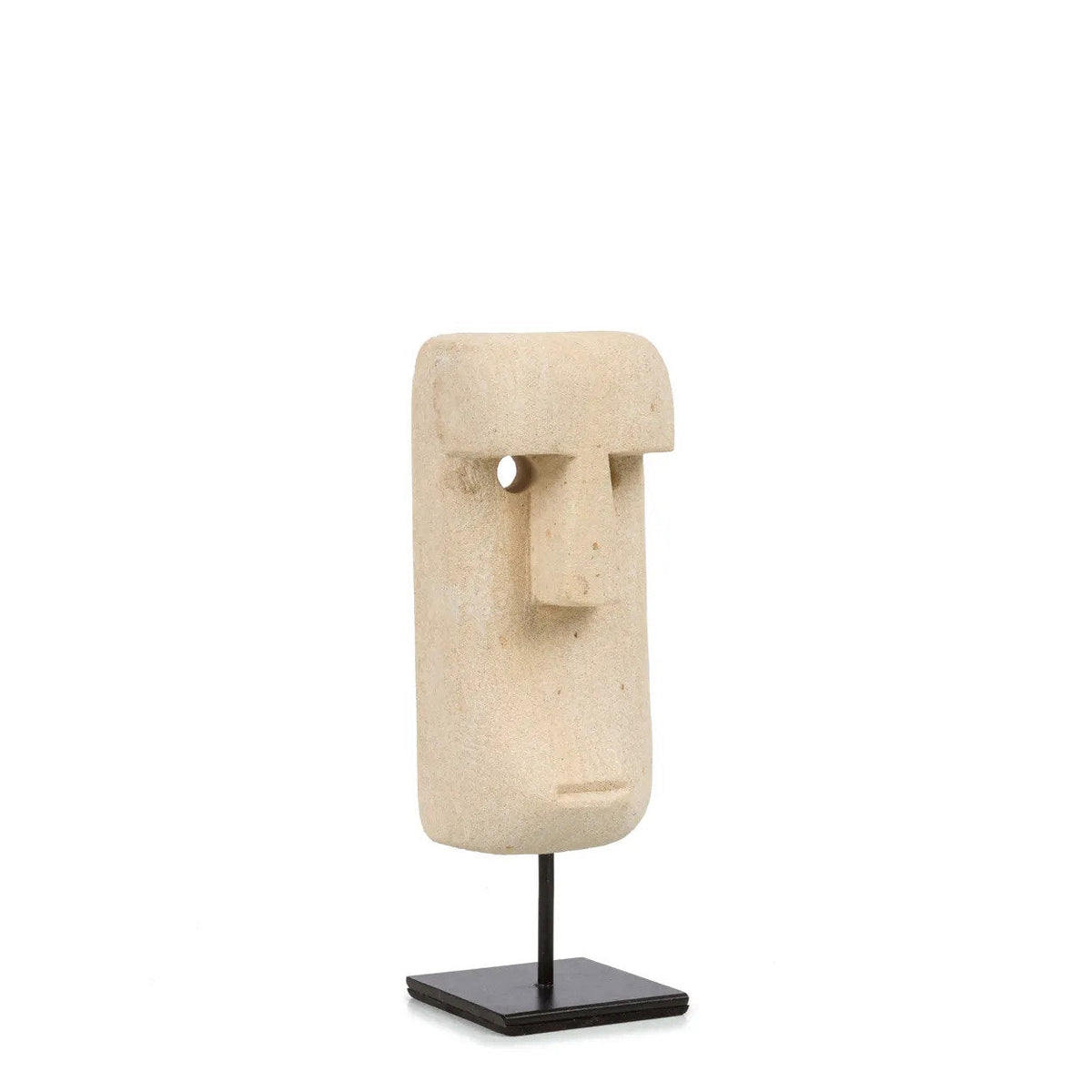 Decoratiebeeld zandsteen Sumba-steen #20 op standaard, handgesneden, naturel – 19 x 6 x 5 cm