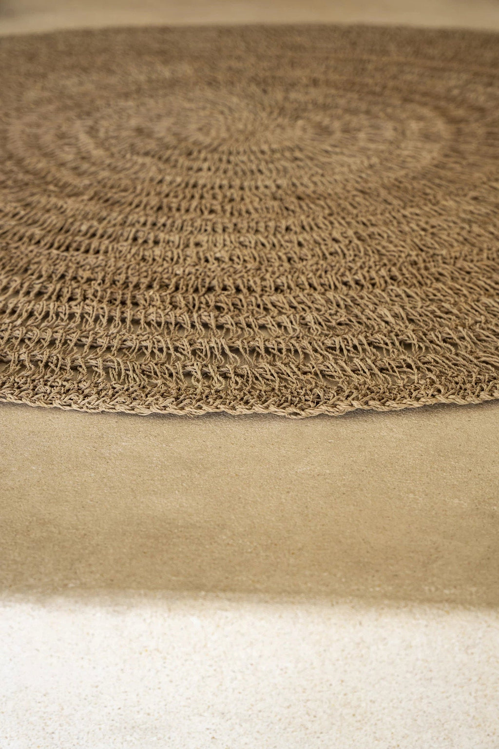 Vloerkleed rond zeegras naturel Ø 100 cm, voor woonkamer, keuken en overdekt terras
