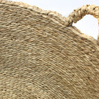 Mand zeegras Quatre Mains naturel, Ø 45 x 22 cm, handgeweven met vier handvaten