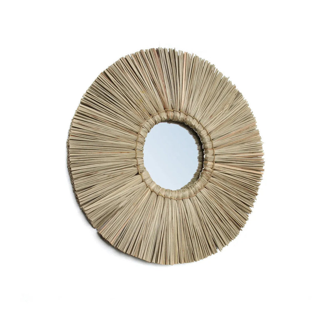 Spiegel rond Alang-alanggras boho naturel Ø 35 cm, voor hal, woonkamer en slaapkamer