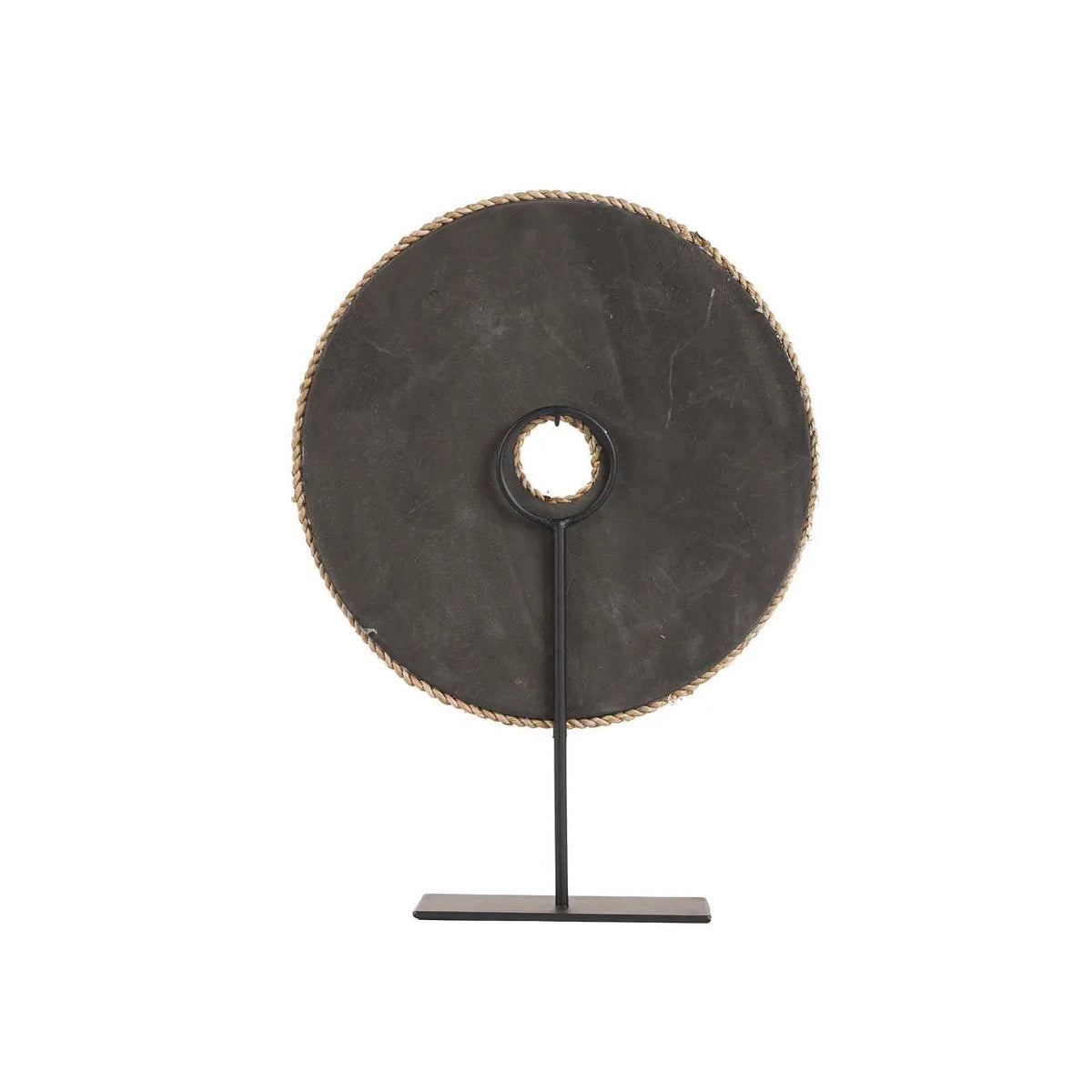Decoratieobject schelpen op standaard, naturel wit, handgemaakt met ijzeren voet – 24 x 7 x 30 cm