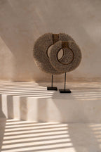 Decoratieobject schelpen op standaard Réunion, naturel – 40 x 10 x 48 cm, voor woonkamer, slaapkamer of gang