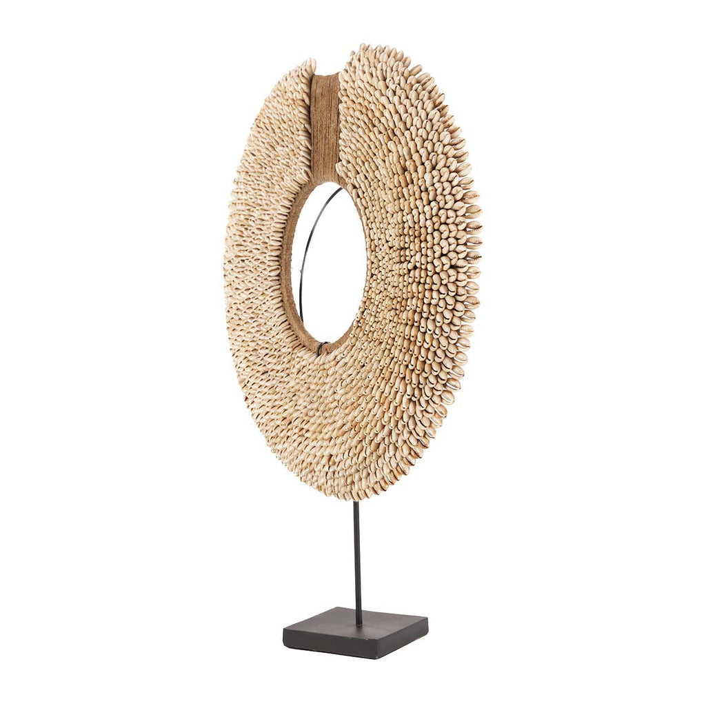 Decoratieobject schelpen op standaard Réunion, naturel – 40 x 10 x 48 cm, voor woonkamer, slaapkamer of gang