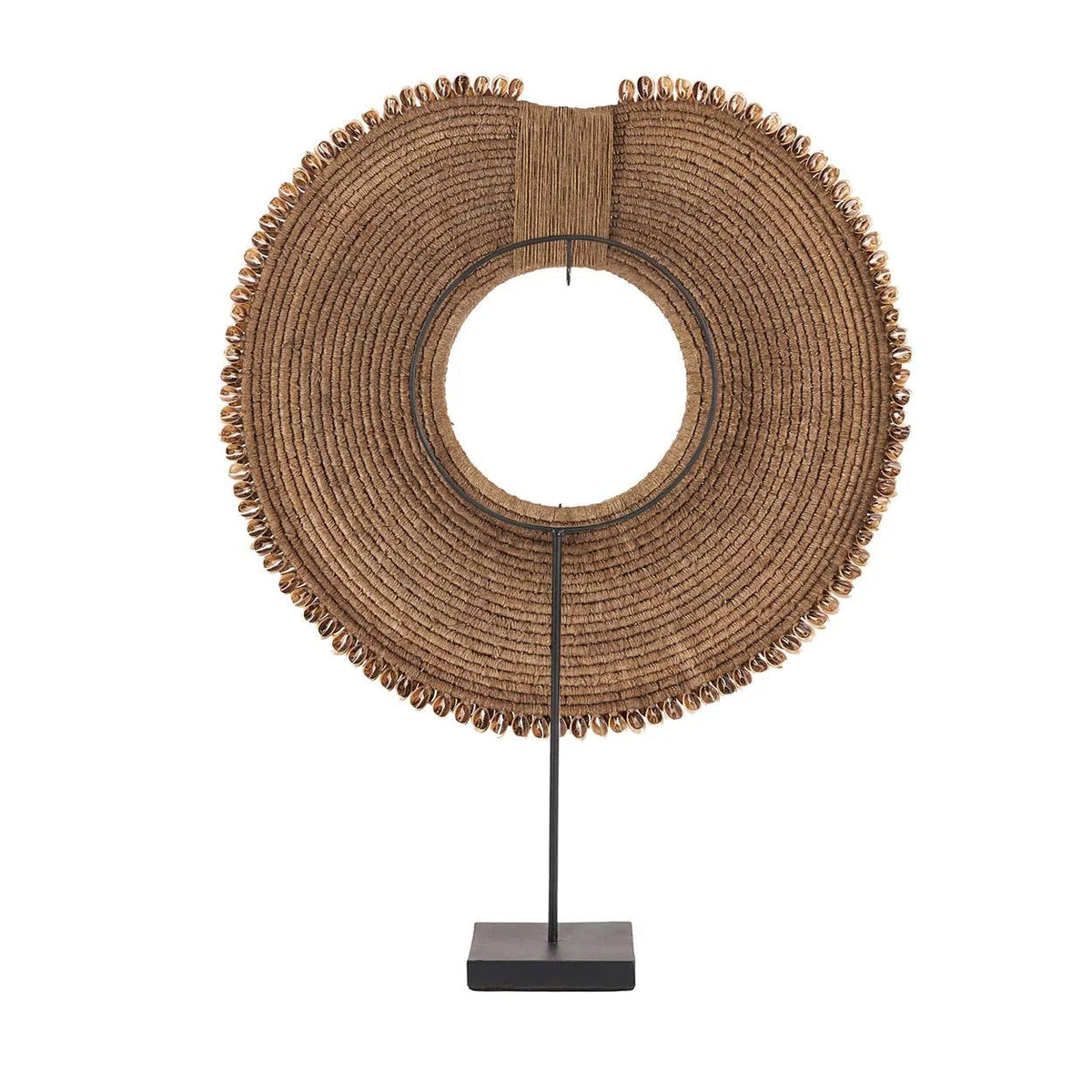 Decoratieobject schelpen op standaard Réunion, naturel – 40 x 10 x 48 cm, voor woonkamer, slaapkamer of gang