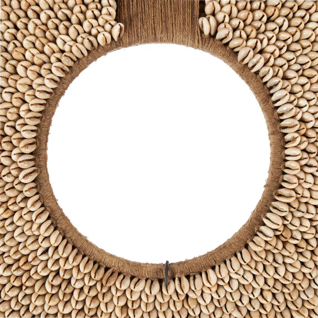 Decoratieobject schelpen op standaard Réunion, naturel – 40 x 10 x 48 cm, voor woonkamer, slaapkamer of gang