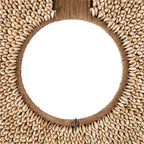 Decoratieobject schelpen op standaard Réunion, naturel – 40 x 10 x 48 cm, voor woonkamer, slaapkamer of gang