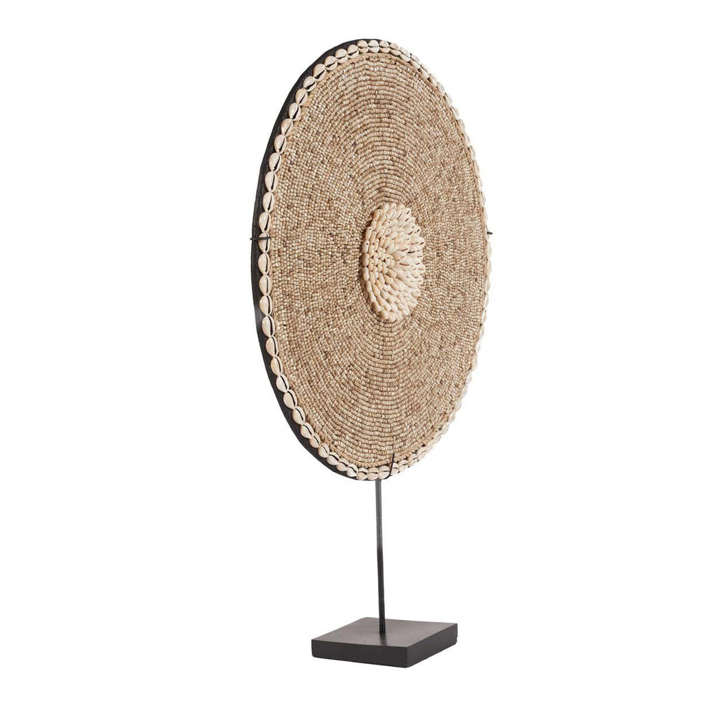 Decoratieobject schelp Guadeloupe op standaard, natuurwit – 10 x 40 x 55 cm, woonkamer