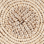 Decoratieschijf schelp op standaard Martinique, natuurlijk wit – 30 x 7 x 40 cm, handgemaakt