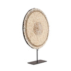Decoratieschijf schelp op standaard Martinique, natuurlijk wit – 30 x 7 x 40 cm, handgemaakt