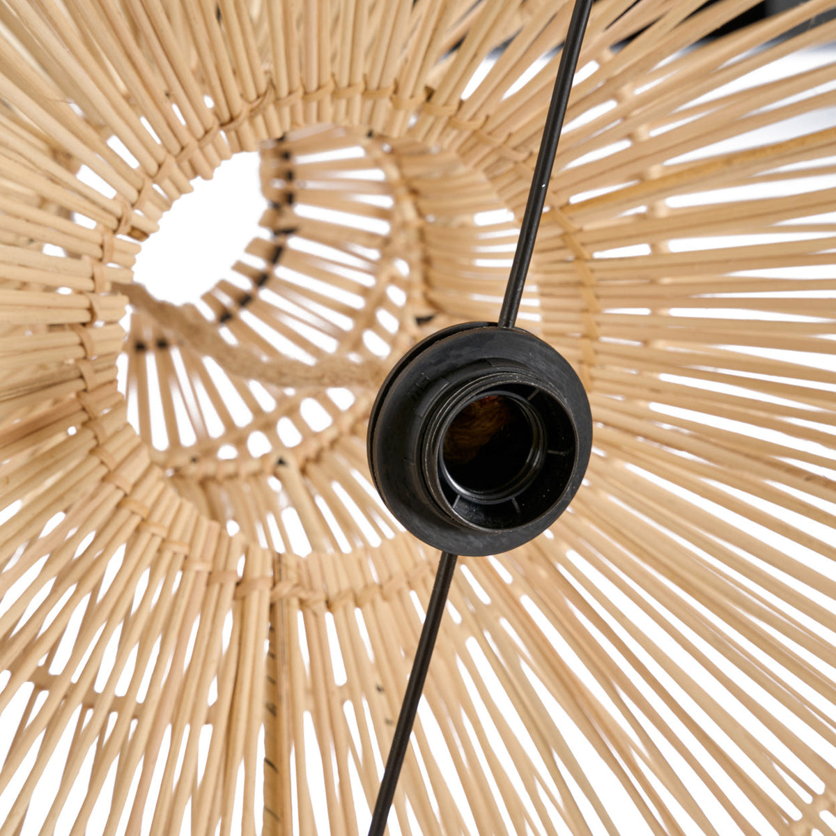 Hanglamp rotan Matcha Whisk handgevlochten, naturel – Ø 50 cm, boho voor eethoek, hal of leesplek