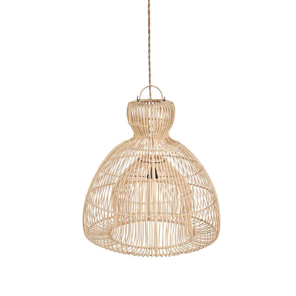 Hanglamp rotan Matcha Whisk handgevlochten, naturel – Ø 50 cm, boho voor eethoek, hal of leesplek