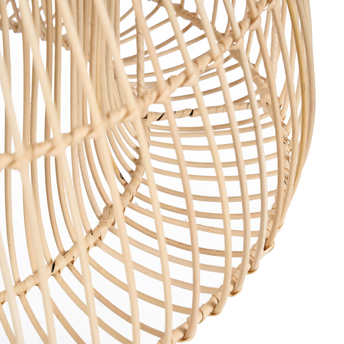 Hanglamp rotan Matcha Whisk handgevlochten, naturel – Ø 50 cm, boho voor eethoek, hal of leesplek