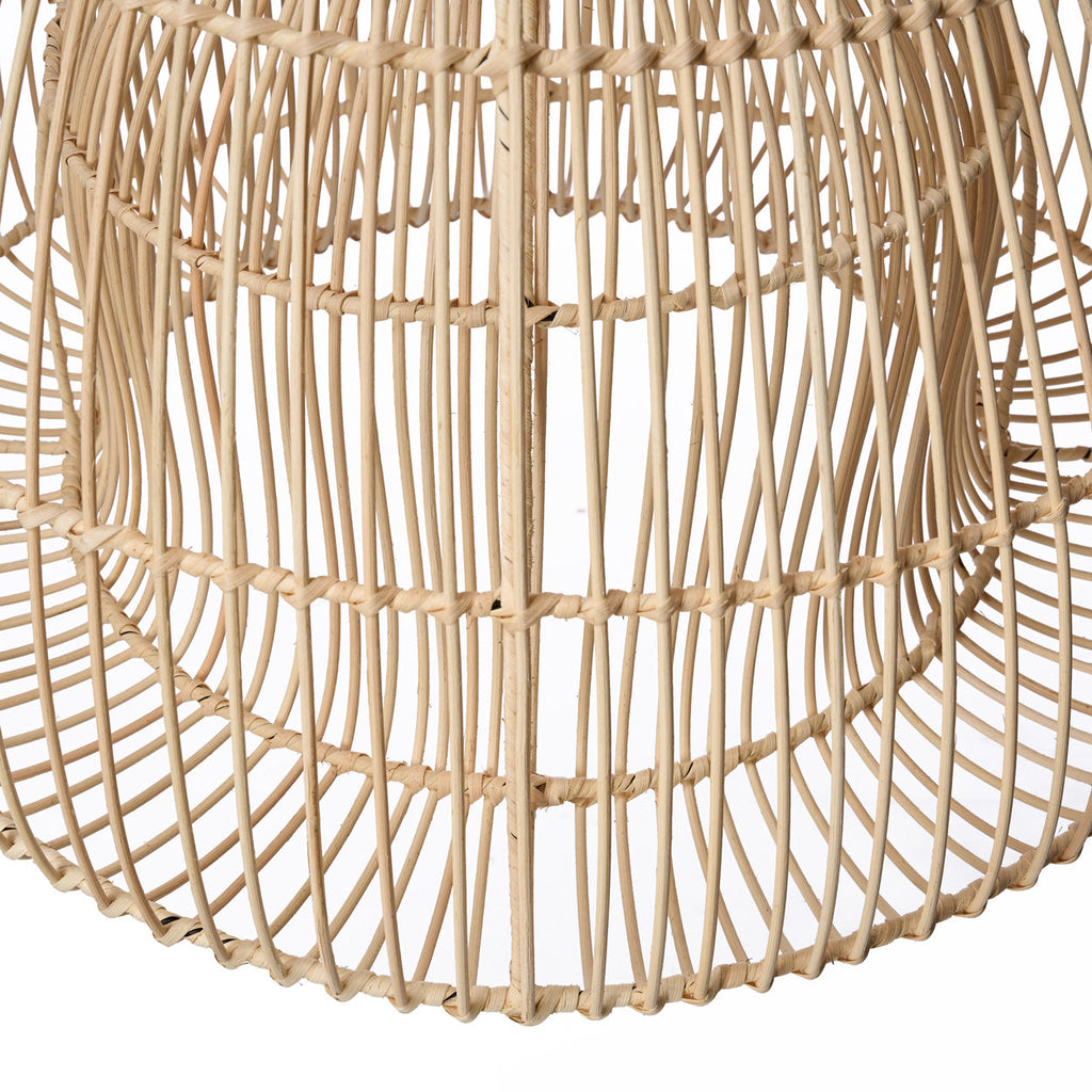 Hanglamp rotan Matcha Whisk handgevlochten, naturel – Ø 50 cm, boho voor eethoek, hal of leesplek