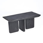 Salontafel mangohout Obsidian zwart, mat – 100 x 50 x 45 cm, woonkamer
