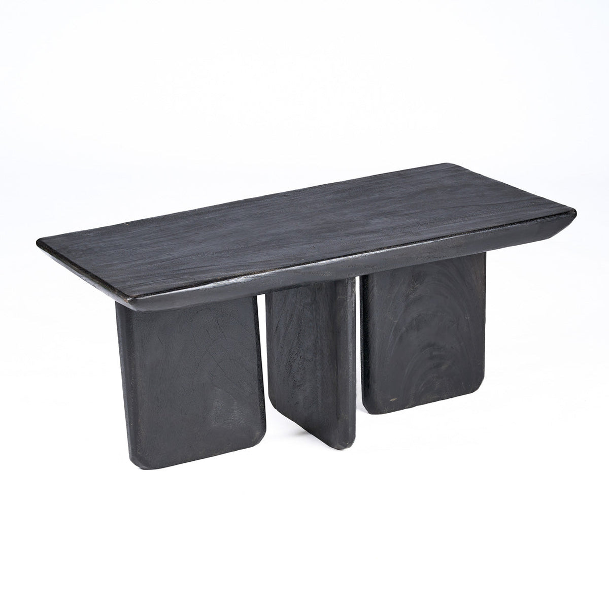 Salontafel mangohout Obsidian zwart, mat – 100 x 50 x 45 cm, woonkamer