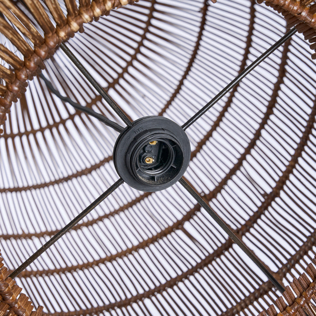 Hanglamp bamboe handgevlochten klokvorm Woven Bell, donker walnoot – Ø 60 x 112 cm, XL