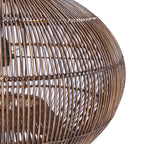 Hanglamp rotan handgeweven Desert Gourd, donker walnoot – Ø 48 cm, hoogte 45 cm