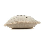 Kussenhoes katoen boho The French Kiss naturel met zwarte stiksels 50 x 50 cm, woonkamer en slaapkamer