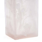 Zeepdispenser hars roze-wit met goudkleurige pomp, vierkant model 8 x 8 x 21 cm voor badkamer en keuken