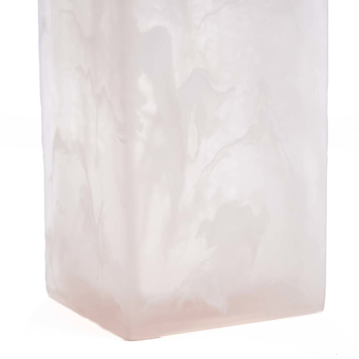 Zeepdispenser hars roze-wit met goudkleurige pomp, vierkant model 8 x 8 x 21 cm voor badkamer en keuken