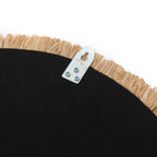 Spiegel rond raffia Palmboom naturel Ø 60 cm, handgemaakt met cowrie-schelpen voor woonkamer, slaapkamer of hal